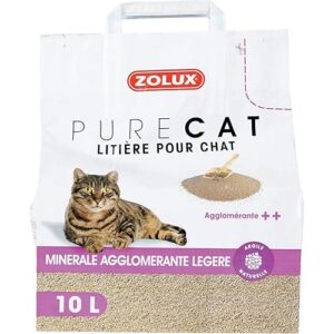 Zolux Litière pour Chat Pure Cat minérale agglomérante ++ légère 10 L