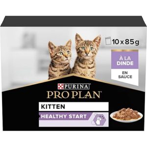 PURINA PRO PLAN | KITTEN NUTRISAVOUR | Chaton | Renforce les défenses naturelles du chaton et la réponse immunitaire | Dinde | Sauce | Sachets Fraîcheur | Lot de 4 x (10 x 85g)