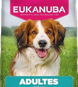 EUKANUBA Life Care Croquettes Chien Adulte Petite Moyenne Races 1à 7 ans, Riche en Agneau & Riz hautement digestible, L-carnitine, Oméga 3&6, FOS, MOS, Sans colorants, arômes artificiels ni OGM – 3 kg