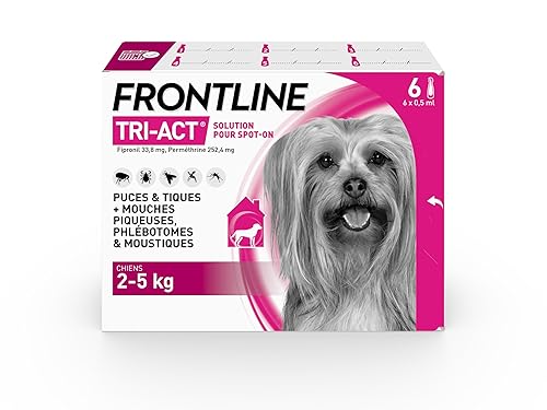 Frontline - Tri-Act Petit Chien 2-5 kg - 6 Pipettes Anti-Parasitaires