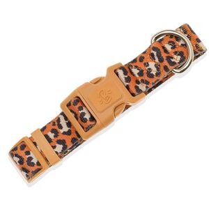 Bandit - Collier pour Chien - Taille L - Tour de Cou 40-63cm - Bouclerie Plastique Haute Qualité et Anneau Métal - Résistance à la Rupture de 300kg - Nylon - Lavable en Machine - Jungle Chic