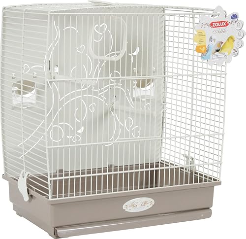 Zolux Adèle Cage avec Fond en Métal pour Oiseau Exotique/Perruches Taupe 40 x 31 x 44 cm