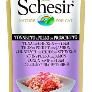 Schesir 0103205 Cat Thon/Poulet avec Jambon, 50 g