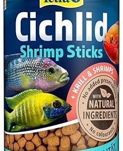 Tetra Cichlid Sticks Nourriture de base sous forme de granulés flottants pour cichlidés et autres gros poissons d'ornement (l'emballage peut varier)