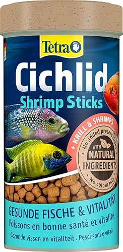 Tetra Cichlid Sticks Nourriture de base sous forme de granulés flottants pour cichlidés et autres gros poissons d'ornement (l'emballage peut varier)