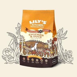 Lily's Kitchen Croquettes pour chiens adultes sans céréales au poulet et au canard (2,5 kg) – Lot de 2