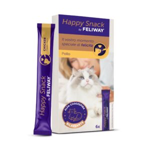 Happy Snack by FELIWAY – Gustosi snack calmanti per gatti, 6 stick – Aiuta il tuo gatto a sentirsi