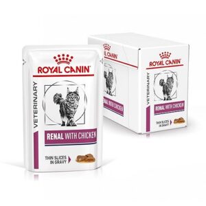 Royal Canin Veterinary Renal Chicken — 12 x 85 g — Aliment complet diététique pour chats adultes