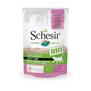 Schesir Bio - Porc - Chat Adulte - Sachets Fraîcheurs 16 x 85 g