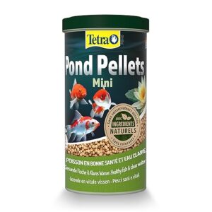 Tetra Pond Pellets Mini – Alimentation Quotidienne idéale pour tous les Petits Poissons de Bassin jusqu’à 15 cm – Mini Granules Enrichis en Oligo-éléments, Vitamines essentiels, Caroténoïdes – 1 L