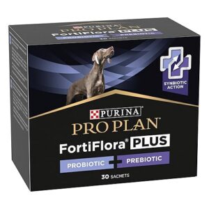 PURINA — ProPlan FortiFlora Plus chiens, 30 enveloppes x 2 grammes - Aide à maintenir la santé du