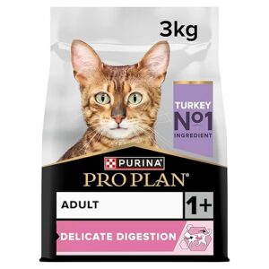 Pro Plan Chat Delicate avec OPTI RENAL - Riche en Dinde - 3 kg - Croquettes pour chat adulte