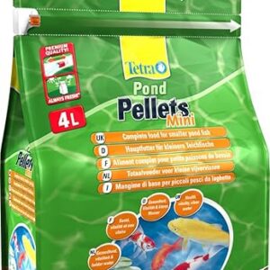 Tetra Pond Pellets Mini – Alimentation Quotidienne idéale pour tous les Petits Poissons de Bassin jusqu’à 15 cm – Mini Granules Enrichis en Oligo-éléments, Vitamines essentiels, Caroténoïdes – 4 L