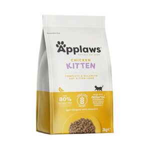 Applaws Nourriture sèche complète naturelle et sans céréales pour chatons avec poulet, sac de 2 kg