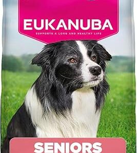 EUKANUBA Life Care Croquettes Chien Senior Race Moyenne 10 Ans et Plus, Riche en Poulet Frais, Glucosamine, chondroïtine, L-carnitine, prébiotiques, sans colorants, arômes artificiels ni OGM - 15 kg