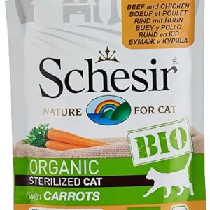 Schesir Bio, Sachet fraicheur, Poulet Et Carottes, Chat, 85 grammes