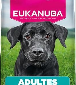 EUKANUBA Life Care Croquettes Chien Adulte Grande Race 18 Mois à 6 Ans, Race Géante 2 à 5 Ans, Riche en Poulet Frais, L-Carnitine, Oméga 3&6, FOS, sans colorants, arômes artificiels ni OGM – 3 kg