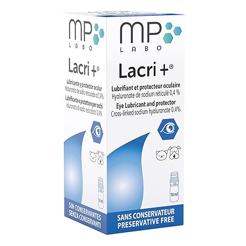 MP Labo Lacri+® 10 ml - Lubrifiant et Protecteur Oculaire pour Chien et Chat - Solution à Base d’Hyaluronate de Sodium Réticulé sans Conservateur