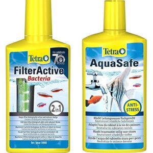 Tetra AquaSafe - Conditionneur d'eau Naturel pour Poissons tropicaux -Agit en 5 MN -500 ML & FilterActive - Préserve la Propreté du Filtre d'Aquarium - Contient des Bactéries Vivantes - 250 ML