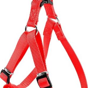 Zolux Harnais Baudrier Nylon Réglable pour Chien Coloris Unis Rouge Largeur 20 mm