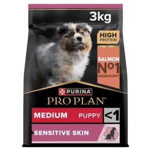 PRO PLAN Medium Puppy Sensitive Skin Dry Dog Food with Salmon 3kg , Packaging May Vary