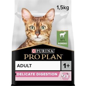 PURINA PRO PLAN | Adult DELICATE DIGESTION | Aliment Complet pour Chat Adulte | Favorise un système digestif sain | Croquettes | A l'agneau | Sac de 1,5Kg