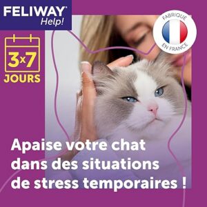 Alternative view of FELIWAY Help! 3X 7 Jours - 3 Cartouches pour Diffuseur de Phéromones Apaisantes pour Chats (3X 340