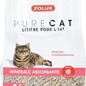 Zolux Litière pour Chat Pure Cat minérale absorbante 8 L parfumée antibactérienne