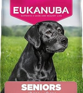 EUKANUBA Life Care Croquettes Chien Senior Grande Race, Riche en Poulet Frais, Glucosamine, chondroïtine, L-carnitine, prébiotiques, sans colorants, arômes artificiels ni OGM - 15 kg