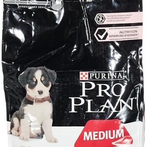 Pro Plan Dog Medium Puppy Sac de nourriture sèche pour chien avec peau sensible Saumon et riz 3 kg