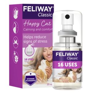 FELIWAY Classic Cat Calming Odourless Spray, 20ml - Comforts Cats at Home and On the Go and Reduces