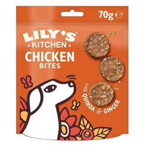 Lily's Kitchen - Bouchées pour Chien - Poulet, Quinoa et Gingembre sans Céréales - Sachet 70g