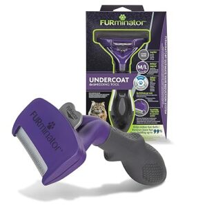 FURMINATOR Outil de Toilettage Pour Chat de Grande Taille à Poils Longues - Elimine 90% des Poils – Nettoyage en 1 clic - Conçu et Recommandé par des Professionnels - Sans Bisphénol A,Noir