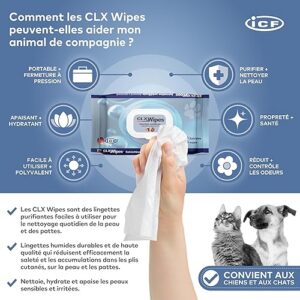 Alternative view of ICF — CLX Cat & Dog Wipes — Antibacterial & Antifungal Cleansing Wipes for Paws, Skin Folds & Ears