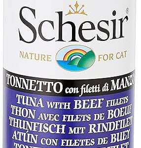 Schesir Nourriture pour Chat Thon et Filet de bœuf - Boîte de 140 g (1 x 140 g)