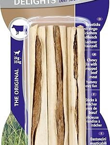 8in1 Delights Lot de 3 bâtonnets à mâcher de bœuf sain pour chiens sensibles de 2 à 35 kg, viande de bœuf de qualité supérieure torsadée dans la peau de bœuf (75 g)