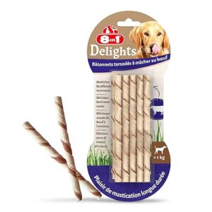 8in1 Delights Twisted Bœuf 10 Bâtonnets pour Chien