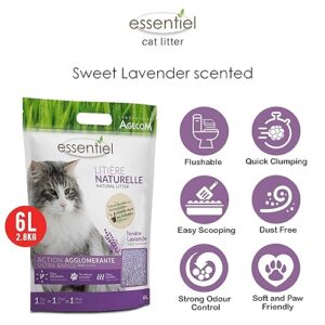Alternative view of Essentiel Litière Naturelle Agglomérante Soja Lavande pour Chat 6L