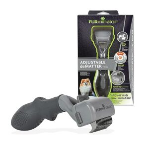 Furminator Brosse d’étrillage réglable - pour Chiens et Chats – Démêle Le Pelage en Douceur et en Toute sécurité, transparent