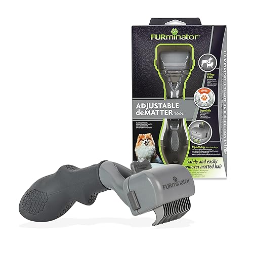 Furminator Brosse d’étrillage réglable - pour Chiens et Chats – Démêle Le Pelage en Douceur et en Toute sécurité, transparent