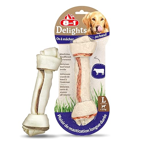 8in1 Delights Beef L - Os à Mâcher garnis de bœuf pour Chien de Grande Taille - 1 pièce