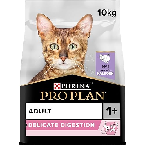 PURINA PRO PLAN | Adult DELICATE DIGESTION | Aliment Complet pour Chat Adulte | Favorise un système digestif sain | Croquettes | A la Dinde | Sac |10Kg