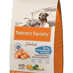 Nature's Variety Selected - Croquettes pour Chiens Adultes de Petit Race - Sans céréales - au Saumon norvégien sans arêtes - 7kg
