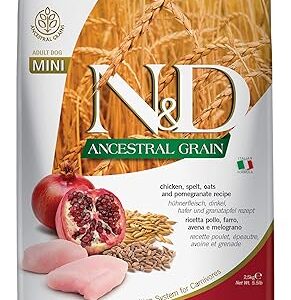 N&D ANCESTRAL Grain Dog Chicken, Spelt, Oats and Pomegranate Adult Mini 2.5KG