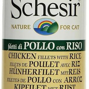 Schesir Nourriture pour Chat Filet de Poulet et Riz Boîte de 8 (8 x 140 g)