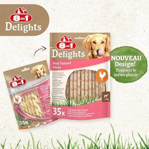 Alternative view of 8in1 Delights Bâtonnets de porc torsadés, collation santé pour chien, 35 pièces (190 g)