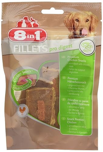 Zolux Fillet Pro Digest Friandises pour Chiens Adultes et Seniors de Grandes Races – Favorise la santé Digestive – Au Poulet – 80g